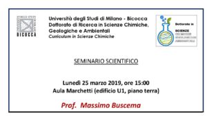 Seminario Scientifico – Università di Milano – Bicocca – 25 marzo 2019