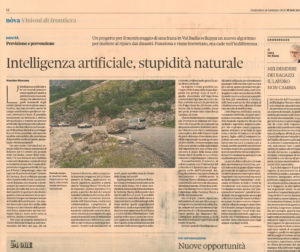 IL SOLE 24 ORE – INTELLIGENZA ARTIFICIALE e MONITORAGGIO delle FRANE