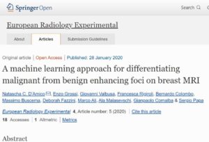 European Radiology Experimental – A machine learning approach for differentiating malignant from benign enhancing foci on breast MRI