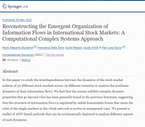 Reconstructing the Emergent Organization of Information Flows in International Stock Markets: A Computational Complex Systems Approach.